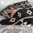 thumbnail image 4 of 3 Piece Black White Boho Duvet Cover Set Queen Size,Microfiber Comforter/Quilt Cover with Corner Ties and 2 Pillowcases,Modern Western Aztec Abstract Geometric All Season Bedding with Zipper Closure, 4 of 8