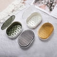 thumbnail image 6 of 1 Pc Portable Soap Dish Double Layer Clear Yellow Soap Dish for Bathroom 5.91"x4.33"x2.17", 6 of 6