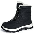 thumbnail image 4 of Fnooota Womens Winter Boots, Non Slip Hiking Ankle-High Warm Snow Boots Black Size 7, 4 of 7