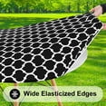 thumbnail image 2 of decorUhome Fitted Vinyl Tablecloth Round 36"-44" Diameter, Waterproof Wipeable PVC Table Cover, Moroccan, Black, For Indoor or Outdoor, 2 of 8