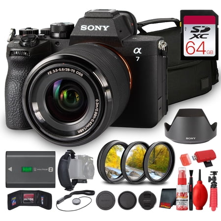 Sony A7 V Mirrorless Camera with 28-70mm Lens Hybrid System |Advanced Autofocus, High Resolution Sensor for Photography, Videography, Content Creation + 64GB Card +More(International Model)