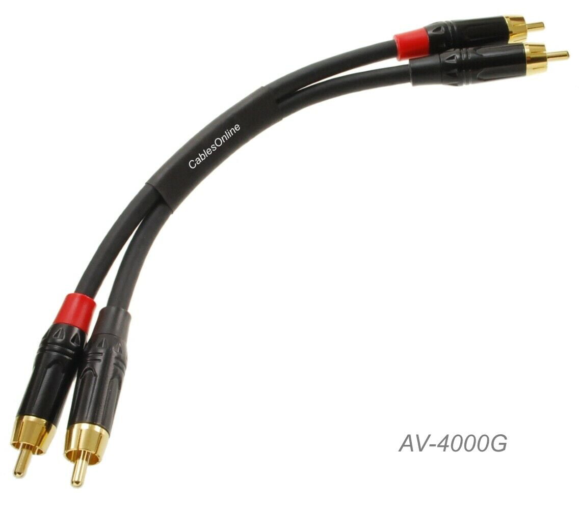 System Audio Cable Gold-Plated Male to Male DJ/Mixer/Stereo 40 ft 2-RCA to 2-RCA