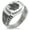 Silver, variant on Stainless Steel Taira Ageha Samurai Crest CZ Ribbed Needle Stripe Pattern Biker Style Polished Ring