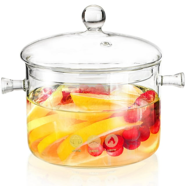 Cacerola Jucoan de vidrio borosilicato de 1,5 L con tapa