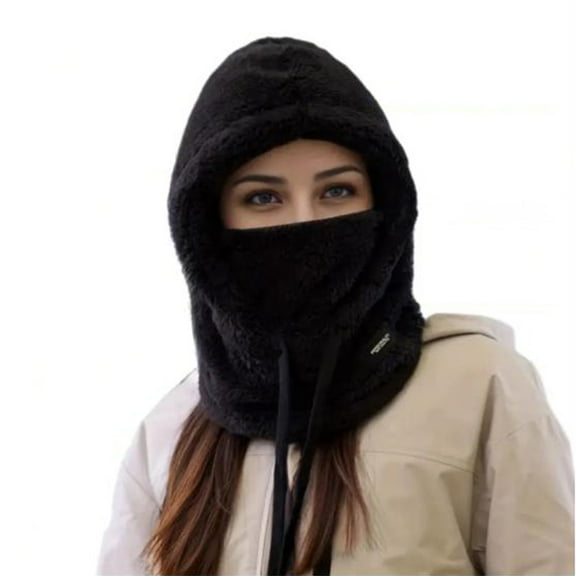 Rdhnmea Women 3 in 1 Winter Thickened Beanie Warm Hat Scarf Facewear Set for Outdoor Riding Snowboarding