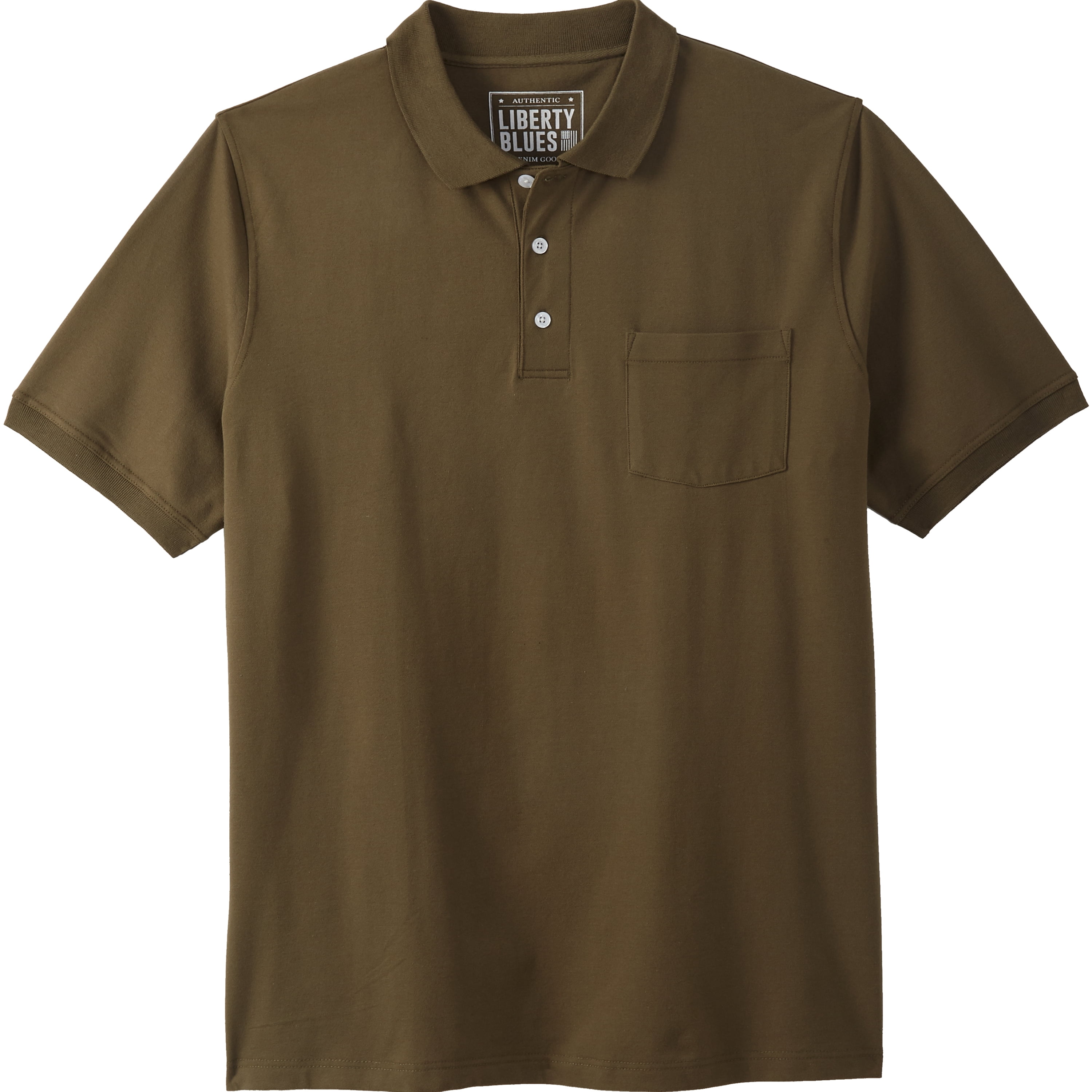 Liberty Blues Liberty Blues Men's Wide Width Pocket Piqué Polo Shirt