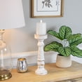 thumbnail image 2 of Northlight Wooden Spindle Pillar Candle Holder - 12" - Antique White, 2 of 5