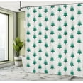 thumbnail image 4 of Ambesonne Green Xmas Shower Curtain, Ornamental Pines Snows, 69"Wx70"L, Pale Grey Dark Brown, 4 of 4