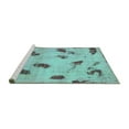 thumbnail image 2 of Ahgly Company Machine Washable Indoor Rectangle Abstract Turquoise Blue Modern Area Rugs, 6' x 9', 2 of 4