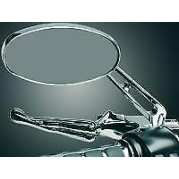 Kuryakyn Chrome Oval Ellipse Swivel Mirrors Set Pair Flat Glass Harley Indian