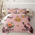 thumbnail image 2 of Homewish Girls Blossoms Twin Quilt Set, Hippie Sun Stars Twin Coverlet Set, Pink, 2-Piece 1 Bedspread and 1 Pillowcase, 2 of 7