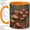 Orange, variant on Rustic Autumn Leaf Accent Mug, 11oz Ceramic Coffee Cup for Nature Fans