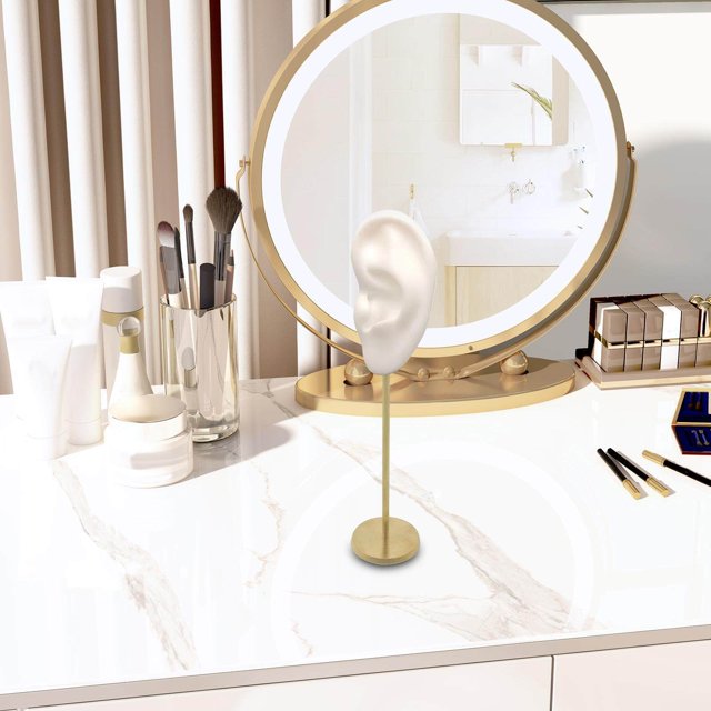 Earring Display Stand Human Ear Model show Stud Stud Holder Showcase Jewelry Organizer Left Ear White