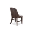 thumbnail image 3 of 4pc Mid-Century Modern Gray Fabric Upholstered Dining Chair Curved Back Chairs Brown Finish, 3 of 6