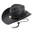 thumbnail image 2 of Sombrero de vaquero Zulema de PU cuero negro sombrero de vaquero, 2 of 8