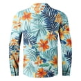 thumbnail image 4 of ZCFZJW Long Sleeve Hawaiian Shirts for Men Tropical Floral Print Summer Button Down Graphic Beach Vacation Tees Tops Loose Regular Fit Holiday Aloha T-Shirts Green#03 M, 4 of 4