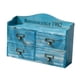 thumbnail image 1 of Estuche con cajón de escritorio, organizador de madera multifuncional, caja de almacenamiento para maquillaje Azul, 1 of 9