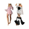 thumbnail image 3 of FOCUSNORM Femmes? S Solide Couleur Maille Fil à Manches Longues Bateau Cou Robe Courte, 3 of 9