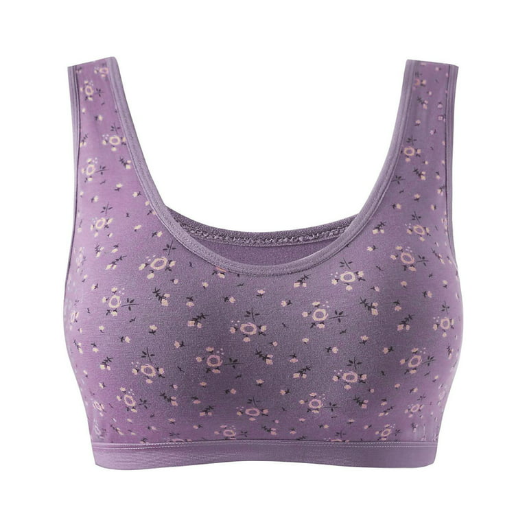 RQYYD Seamless Comfortable Floral Sports Bras for Women Longline Padded Bra  Yoga Crop Tank Tops Fitness Workout Running Top Purple XL 