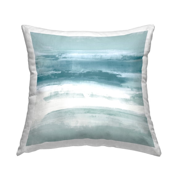 Stupell Industries Icy Blue Modern Brush Strokes Printed Throw Pillow Design by Jake Messina
