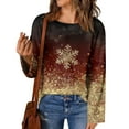 thumbnail image 5 of Women's Fashion Long Sleeve Christmas Snowman Snowflake Print Jacket Cardigan for Fall and Winter, Cozy and Festive, Ideal as Christmas Sweaters for Women and Christmas Gifts,Gold,Size M, 5 of 6