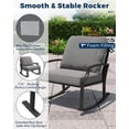 thumbnail image 3 of YODOLLA 4-Piece Patio Furniture Set with Rocking Chairs, Metal Conversation Set with Coffee Table, Light Gray, 3 of 6