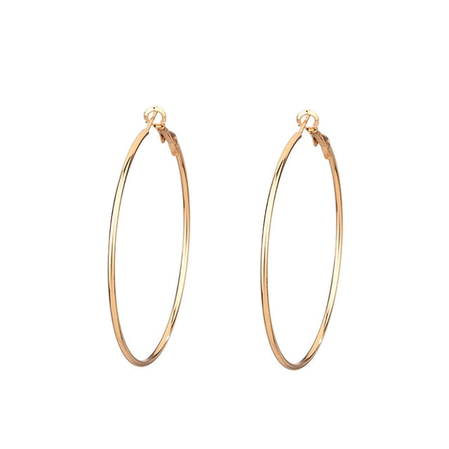 1 par de pendientes de aro, colgantes de oreja redondos de estilo Simple creativo, accesorio de moda, adornos de orejas para decoración dorada Ropa, zapatos y accesorios Miscelánea Dorado 10cm Qarigey AP009026-30B