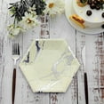 thumbnail image 6 of BalsaCircle 25 Ivory 8.5" Hexagon Silver Marble Design Disposable Paper Salad Plates Wedding Tableware, 6 of 7