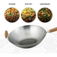 thumbnail image 6 of 14-Inch Carbon Steel Wok with Bamboo Handle for Stir Frying, Stewing & More, 6 of 7