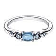 thumbnail image 4 of 925 Sterling Silver Sparkling Blue Zircon Moon Star Ring Women Finger Ring For Party Jewelry, 4 of 6