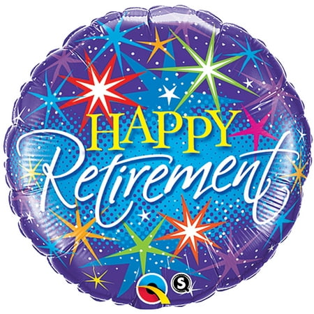 Burst Foil - Qualatex Happy Retirement Colorful Burst Stars 18