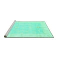 thumbnail image 2 of Ahgly Company Machine Washable Indoor Round Oriental Turquoise Blue Traditional Area Rugs, 3' Round, 2 of 4