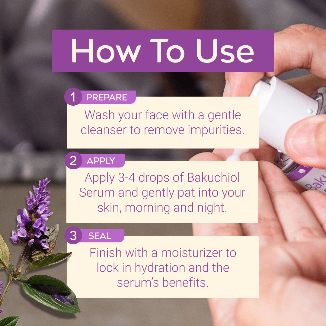 Tree To Tub Bakuchiol Face Serum - Gentle Hydrating Retinol Alternative for Fine Lines & Wrinkles with Hyaluronic Acid & Peptides for All Skin Types