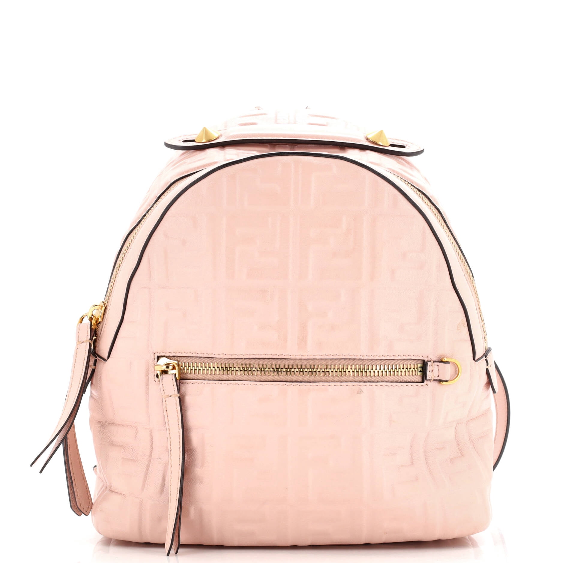 fendi backpack - mini Back To School Backpack, Red One Size The double zippers open to a spacious main compartment with a black fabric lined interior and slip pocket Canvas Zucca FF Mini Backpack