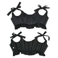 thumbnail image 7 of Women's Bustiers & Corsets Short Strap Shapewear Corset Halloween Costume Tight Fitting Waist Cinching Underbust Back Lace Up Medieval Ladies Basques Vintage Renaissance Steampunk Costume Black XXL, 7 of 7