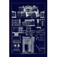 thumbnail image 2 of Buhlmann, J. 23x32 Black Ornate Wood Framed with Double Matting Museum Art Print Titled - The Propylaea of the Acropolis at Athens (Blueprint), 2 of 4
