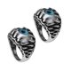 thumbnail image 1 of 2pcs Men's Dragon Claw Evil Devil Skull Eyeball Ring Gothic Biker Unique Eyes For Halloween (Blue), 1 of 3