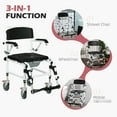 thumbnail image 4 of Mobility Helper Wheelchair With Base, 17" Seat Width, Black, Waterproof, Detachable Bucket For Disabled Users Aid , Elderly, 4 of 5