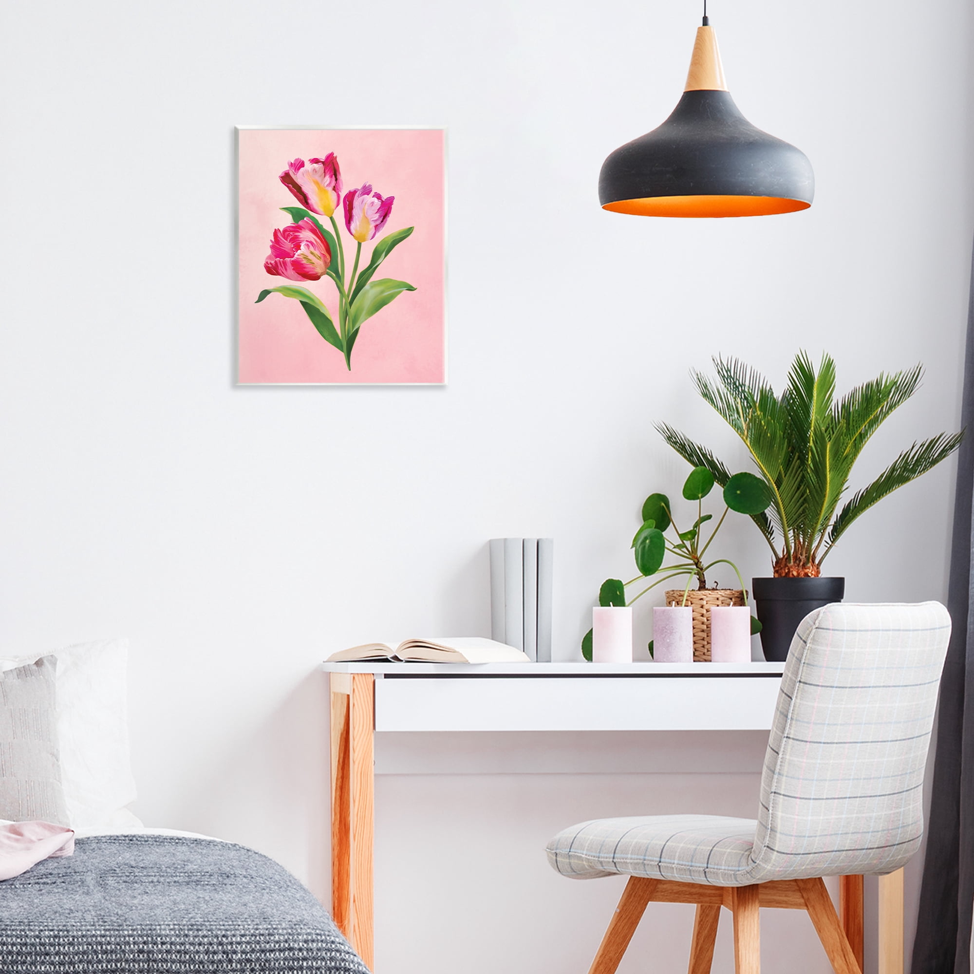 Stupell Industries Vibrant Magenta Tulips Wall Plaque Art, design by Diane Neukirch