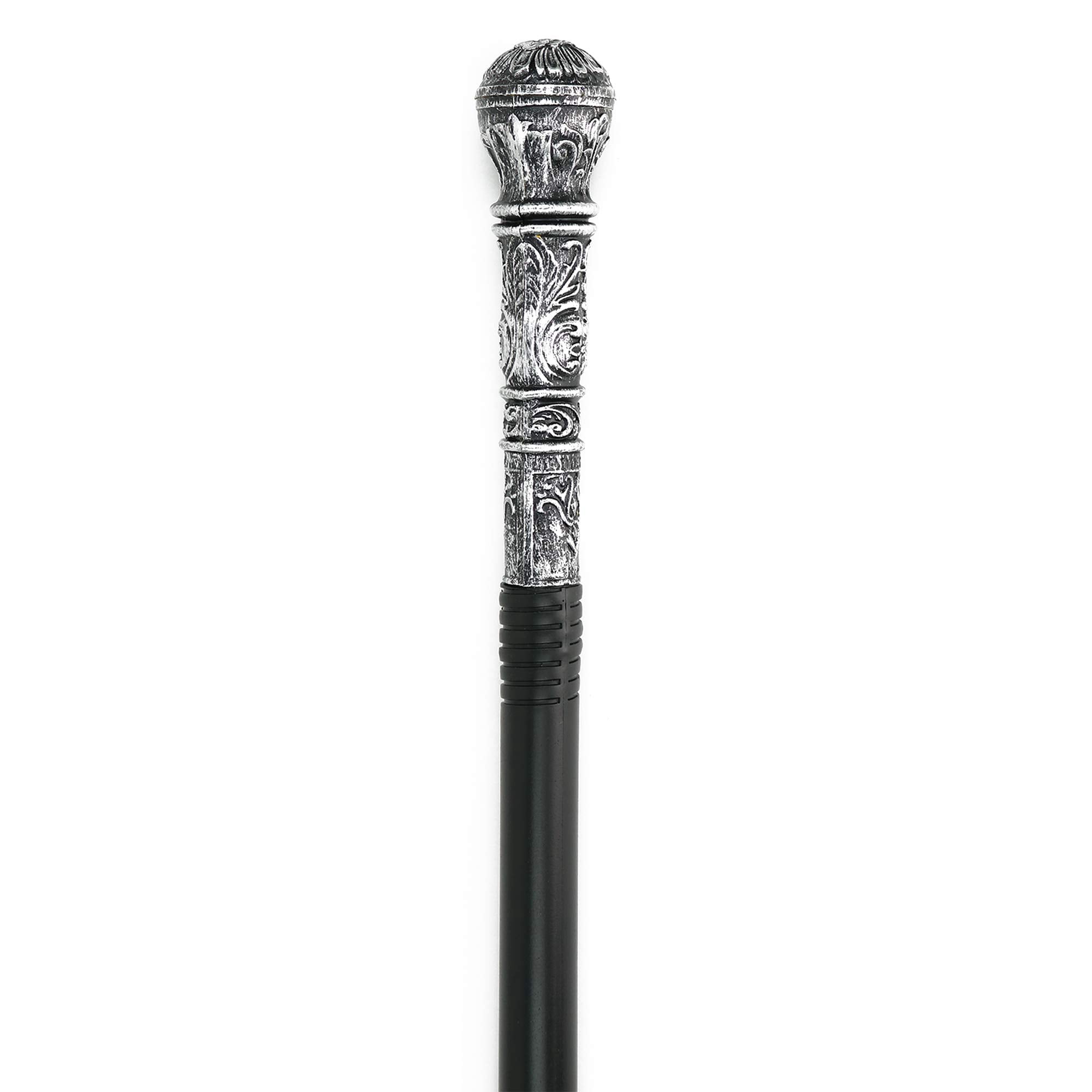 Skeleteen Antique Silver Walking Cane - Elegant Vintage Prop Stick Dress Canes Costume Accessories for Adults and Kids