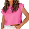 thumbnail image 5 of AherBiu Crop Tops for Women Cap Sleeve Summer Casual Basic Top Tees Shirts Crewneck Comfy T-Shirts, 5 of 7