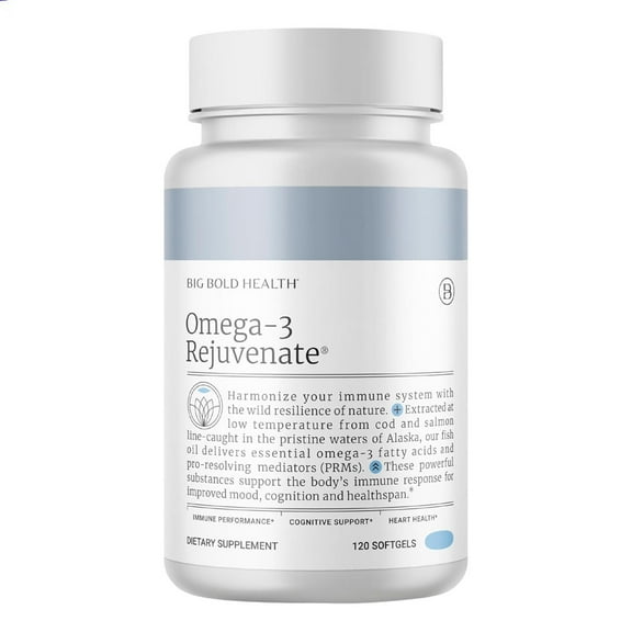 BIG BOLD HEALTH Omega-3 Rejuvenate – Weekly Pill Storage Box, 120 Count