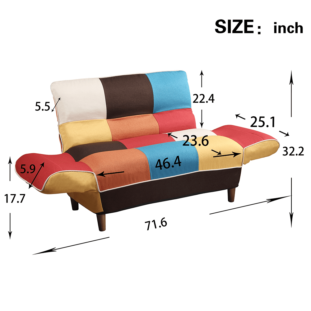 Lowestbest Modern Round Arm Tufted Sleeper Sofa, Small Space Colorful Sleeper Sofa, Reclining Sofa for Living Room Dining Room Lowestbest Modern Round Arm Tufted Sleeper Sofa, Small Space Colorful Sleeper Sofa, Reclining Sofa for Living Room Dining Room