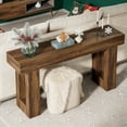 thumbnail image 3 of Farmhouse 63-Inch Wooden Console Table, Rustic Brown Rectangular Sofa Table Behind The Couch, Sturdy Entryway Table For Entrance, Hallway, Living Room, 3 of 7