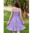 thumbnail image 4 of Arshiner Girls Summer Dress Tween Spaghetti Strap Smocked Casual Beach Sundress with Pockets, 4 of 6