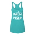 thumbnail image 2 of Wild Bobby, Faith Over Fear Psalm 118:6 White, Inspirational/Christian, Women Tri-Blend Racerback Tank Top, Tahiti Blue, Medium, 2 of 3