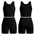 thumbnail image 7 of IBTOM CASTLE Girls 2 Piece Tennis Outfit Tank Top Shorts Set Backless Crop Tank Top Crossover Tummy Control Shorts Yoga Workout Activewear with Side Pockets 黑色, 7 of 7