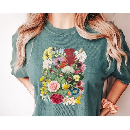 Flower Pattern Tshirt Flower Shirt WomenFlower Sympathy GiftFlower ShirtFlower Girl GiftPr