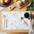 thumbnail image 2 of Colorful Shell Coastal Placemats Set of 8, Nautical Summer Beach Ocean Sea Placemats for Dining Table, Place Mats for Kitchen Tabletop, Waterproof Wipeable Dining Table Mats Set, 2 of 9