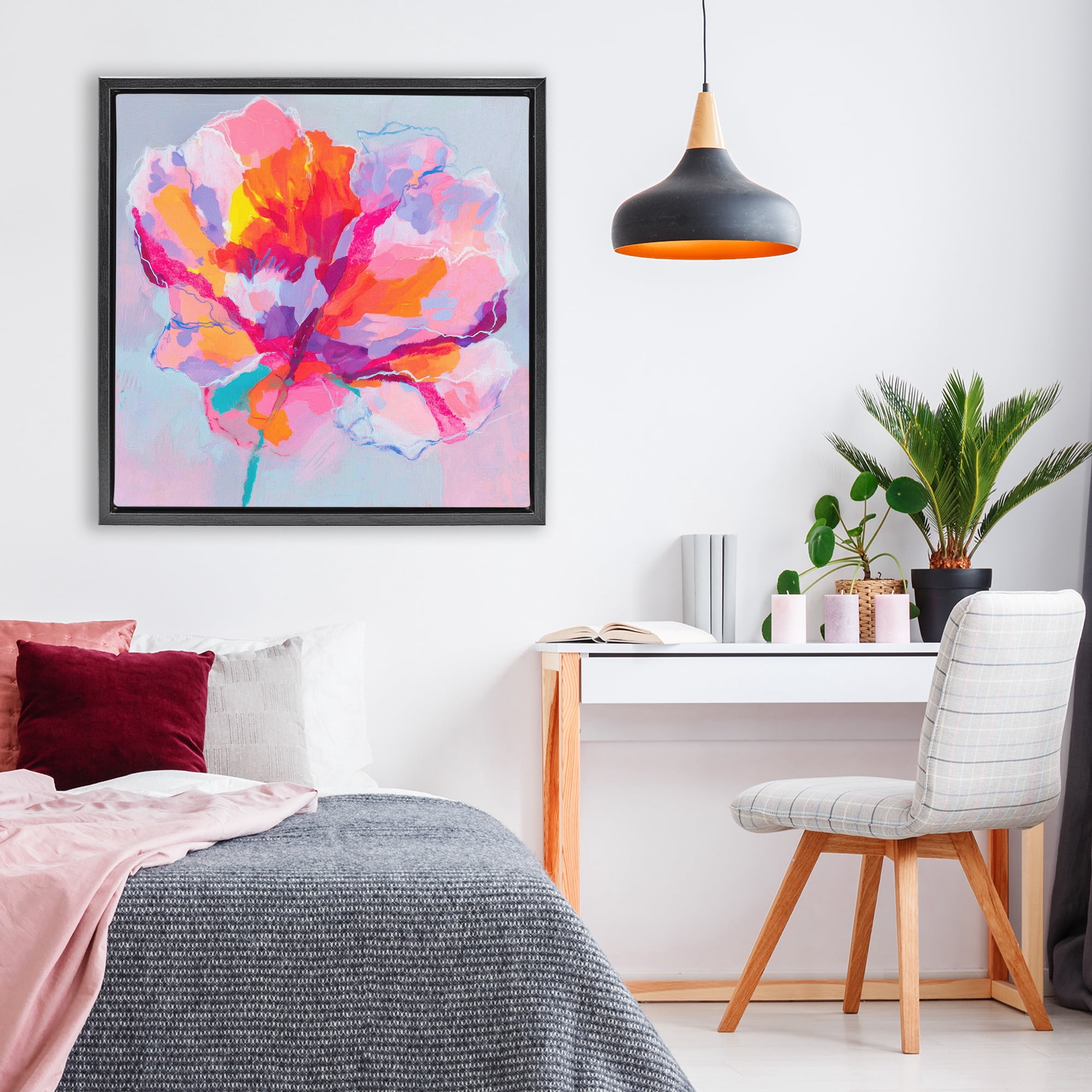 Stupell Industries The Open Petal Expression Black Framed Floater Canvas Wall Art, design by Chromatic Storm Studio